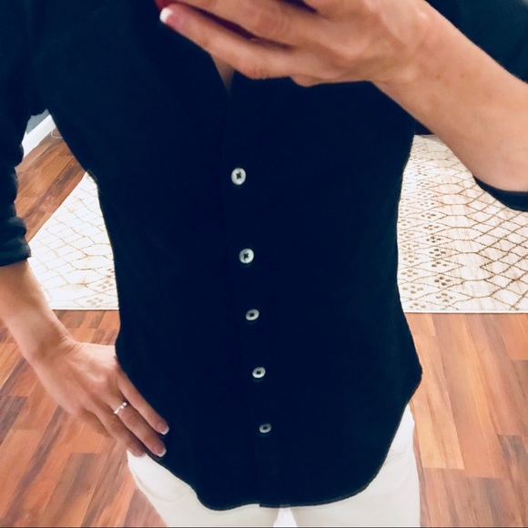 Banana Republic Black Fitted Button Down Shirt S - Picture 2 of 6
